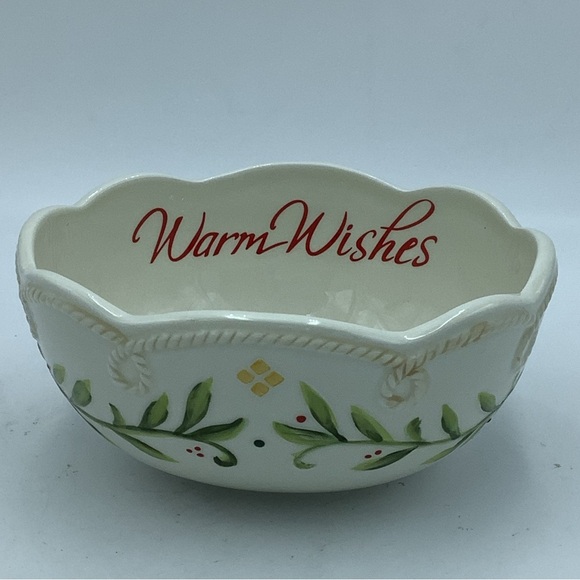 Fitz and Floyd  Warm Wishes Oval Sentiment Bowl - Picture 1 of 7